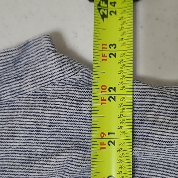 Weatherproof Vintage Striped Washable Linen Blend Top size Large - Picture 7 of 8